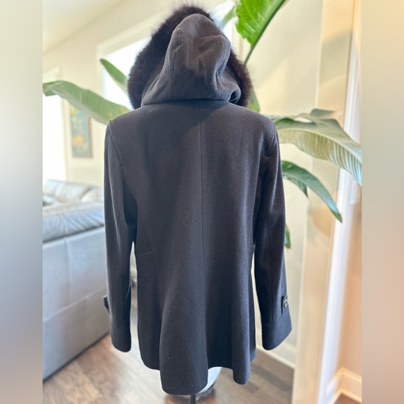 Forecaster BOSTON PLATINUM REAL FOX FUR 75% VIRGIN WOOL Mix Women Hood Coat 16 - Picture 6 of 14